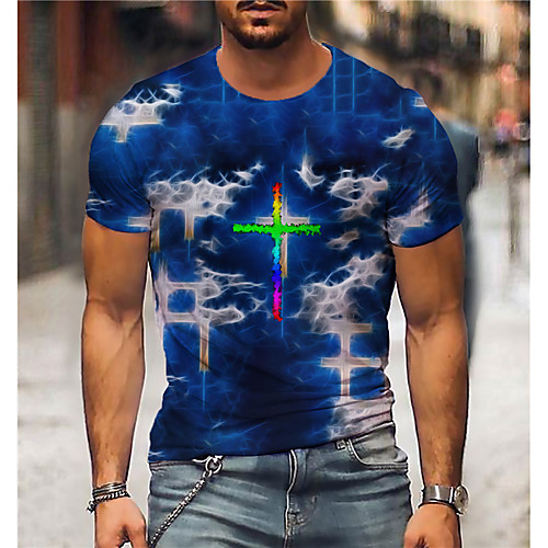 Men's Unisex Tee T shirt Shirt 3D Print Graphic Prints Cross Print Short Sleeve Daily Tops Casual Designer Big and Tall Blue
Men's Unisex Tee T shirt Shirt 3D Print Graphic Prints Cross Print Short Sleeve Daily Tops Casual Designer Big and Tall Blue