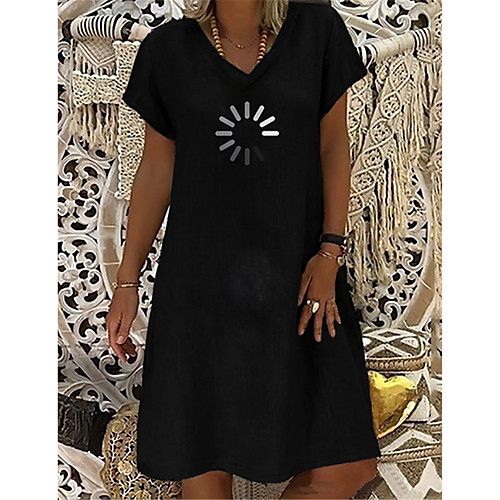 Women's T Shirt Dress Tee Dress Knee Length Dress Black Short Sleeve Print Print Summer V Neck Casual 2021 S M L XL XXL 3XL
Women's T Shirt Dress Tee Dress Knee Length Dress Black Short Sleeve Print Print Summer V Neck Casual 2021 S M L XL XXL 3XL