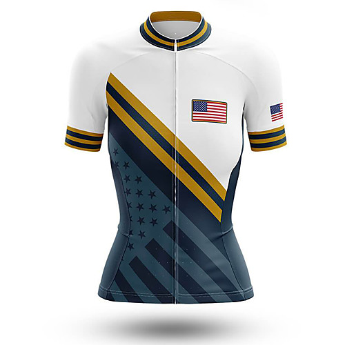 21Grams Women's Short Sleeve Cycling Jersey Summer Spandex BlueWhite USA Bike Top Mountain Bike MTB Road Bike Cycling Quick Dry Moisture Wicking Sports Clothing Apparel / Stretchy / Athleisure
21Grams Women's Short Sleeve Cycling Jersey Summer Spandex BlueWhite USA Bike Top Mountain Bike MTB Road Bike Cycling Quick Dry Moisture Wicking Sports Clothing Apparel / Stretchy / Athleisure