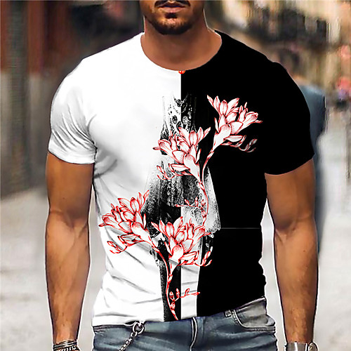 Men's Unisex Tee T shirt Shirt 3D Print Floral Graphic Prints Print Short Sleeve Daily Tops Casual Designer Big and Tall Black / White
Men's Unisex Tee T shirt Shirt 3D Print Floral Graphic Prints Print Short Sleeve Daily Tops Casual Designer Big and Tall Black / White