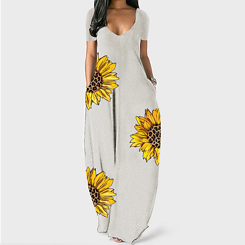 Women's Loose Maxi long Dress White Black Red Short Sleeve Floral Print Spring Summer Casual 2021 M L XL XXL XXXL
Women's Loose Maxi long Dress White Black Red Short Sleeve Floral Print Spring Summer Casual 2021 M L XL XXL XXXL