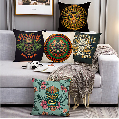 African Tiki Double Side Cushion Cover 5PC Soft Decorative Square Throw Pillow Cover Cushion Case Pillowcase for Bedroom Livingroom Superior Quality Machine Washable Outdoor Cushion for Sofa Couch Bed Chair
African Tiki Double Side Cushion Cover 5PC Soft Decorative Square Throw Pillow Cover Cushion Case Pillowcase for Bedroom Livingroom Superior Quality Machine Washable Outdoor Cushion for Sofa Couch Bed Chair