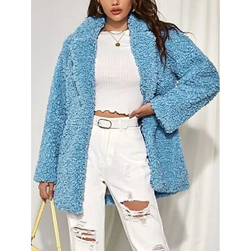 Women's Teddy Coat Daily Winter Regular Coat Regular Fit Casual Jacket Long Sleeve Solid Colored Fur Trim Blue / Faux Fur
Women's Teddy Coat Daily Winter Regular Coat Regular Fit Casual Jacket Long Sleeve Solid Colored Fur Trim Blue / Faux Fur