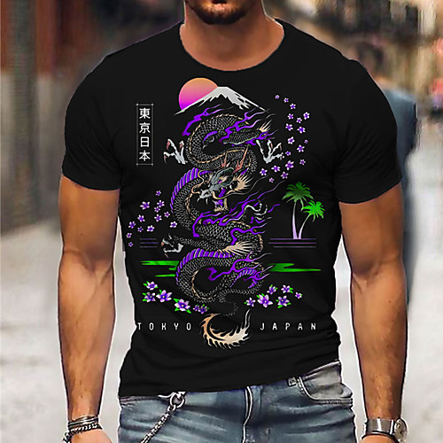 Men's Unisex Tee T shirt Shirt 3D Print Dragon Graphic Prints Print Short Sleeve Daily Tops Casual Designer Big and Tall Black
Men's Unisex Tee T shirt Shirt 3D Print Dragon Graphic Prints Print Short Sleeve Daily Tops Casual Designer Big and Tall Black