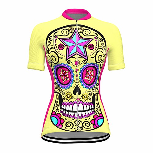 21Grams Women's Short Sleeve Cycling Jersey Summer Spandex Yellow Skull Bike Top Mountain Bike MTB Road Bike Cycling Quick Dry Moisture Wicking Sports Clothing Apparel / Stretchy / Athleisure
21Grams Women's Short Sleeve Cycling Jersey Summer Spandex Yellow Skull Bike Top Mountain Bike MTB Road Bike Cycling Quick Dry Moisture Wicking Sports Clothing Apparel / Stretchy / Athleisure
