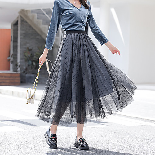 Women's Casual / Daily Weekend Basic Streetwear Ankle-Length Skirts Polka Dot Layered Tulle Print Blue Gray Khaki
Women's Casual / Daily Weekend Basic Streetwear Ankle-Length Skirts Polka Dot Layered Tulle Print Blue Gray Khaki