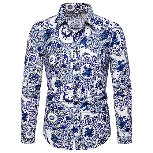 Men's Shirt Floral Tribal Button-Down Long Sleeve Casual Tops Lightweight Casual Fashion Breathable Blue
Men's Shirt Floral Tribal Button-Down Long Sleeve Casual Tops Lightweight Casual Fashion Breathable Blue