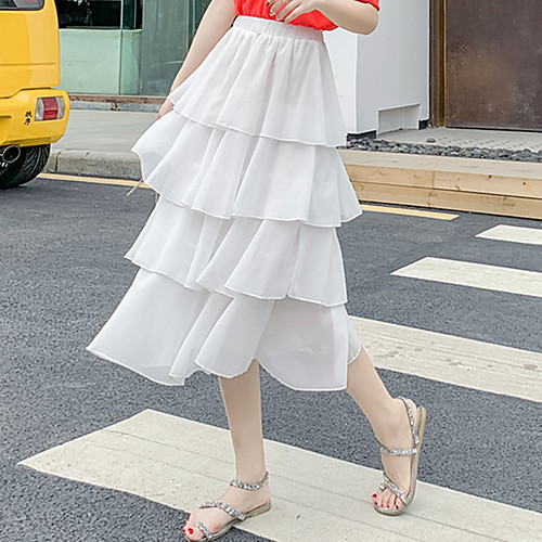 Women's Casual / Daily Weekend Basic Streetwear Calf-Length Skirts Solid Colored Layered White
Women's Casual / Daily Weekend Basic Streetwear Calf-Length Skirts Solid Colored Layered White