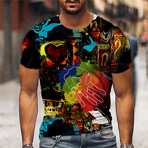 Men's Unisex Tee T shirt Shirt 3D Print Graphic Prints Hand Print Short Sleeve Daily Tops Casual Designer Big and Tall Black
Men's Unisex Tee T shirt Shirt 3D Print Graphic Prints Hand Print Short Sleeve Daily Tops Casual Designer Big and Tall Black