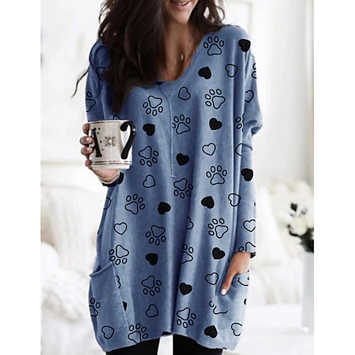 Women's Abstract Painting T shirt Graphic Animal Long Sleeve Pocket Print V Neck Basic Tops Blue
Women's Abstract Painting T shirt Graphic Animal Long Sleeve Pocket Print V Neck Basic Tops Blue