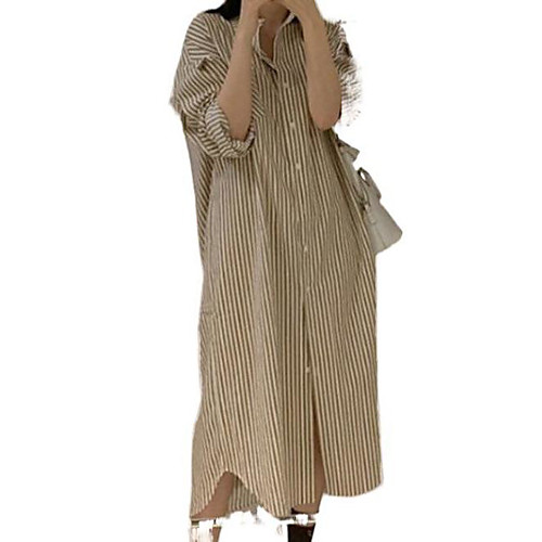 Women's A Line Dress Maxi long Dress Beige Half Sleeve Solid Color Spring Summer Casual 2021 S M L XL / Cotton / Cotton
Women's A Line Dress Maxi long Dress Beige Half Sleeve Solid Color Spring Summer Casual 2021 S M L XL / Cotton / Cotton