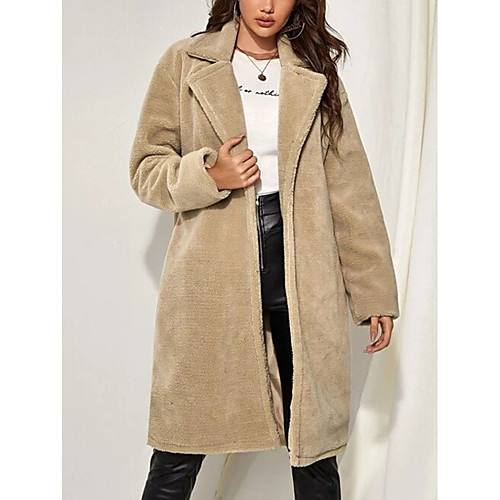 Women's Faux Fur Coat Daily Winter Long Coat Regular Fit Casual Jacket Long Sleeve Solid Colored Fur Trim Brown
Women's Faux Fur Coat Daily Winter Long Coat Regular Fit Casual Jacket Long Sleeve Solid Colored Fur Trim Brown