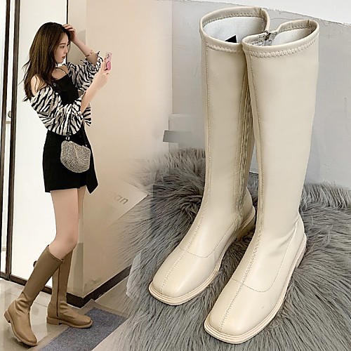 Women's Boots Flat Heel Square Toe PU Solid Colored Khaki Black Beige
Women's Boots Flat Heel Square Toe PU Solid Colored Khaki Black Beige