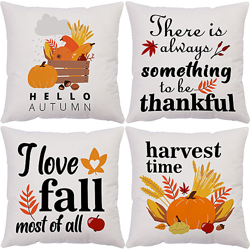 Autumn Double Side Cushion Cover 4PC Soft Decorative Square Throw Pillow Cover Cushion Case Pillowcase for Bedroom Livingroom Superior Quality Machine Washable Outdoor Cushion for Sofa Couch Bed Chair Pumpkin Fall
Autumn Double Side Cushion Cover 4PC Soft Decorative Square Throw Pillow Cover Cushion Case Pillowcase for Bedroom Livingroom Superior Quality Machine Washable Outdoor Cushion for Sofa Couch Bed Chair Pumpkin Fall