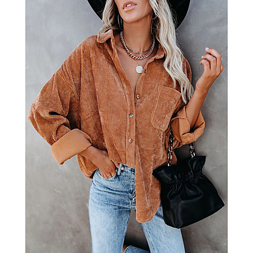 Women's Blouse Shirt Plain Long Sleeve Pocket Shirt Collar Basic Tops Wine Green Orange
Women's Blouse Shirt Plain Long Sleeve Pocket Shirt Collar Basic Tops Wine Green Orange