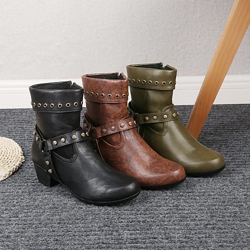 Women's Boots Chunky Heel Round Toe PU Solid Colored Dark Brown Army Green Black
Women's Boots Chunky Heel Round Toe PU Solid Colored Dark Brown Army Green Black