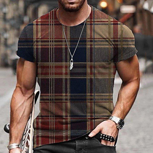 Men's Tee T shirt Shirt 3D Print Lattice Color Block Short Sleeve Casual Tops Basic Designer Slim Fit Big and Tall Blue Green Red
Men's Tee T shirt Shirt 3D Print Lattice Color Block Short Sleeve Casual Tops Basic Designer Slim Fit Big and Tall Blue Green Red