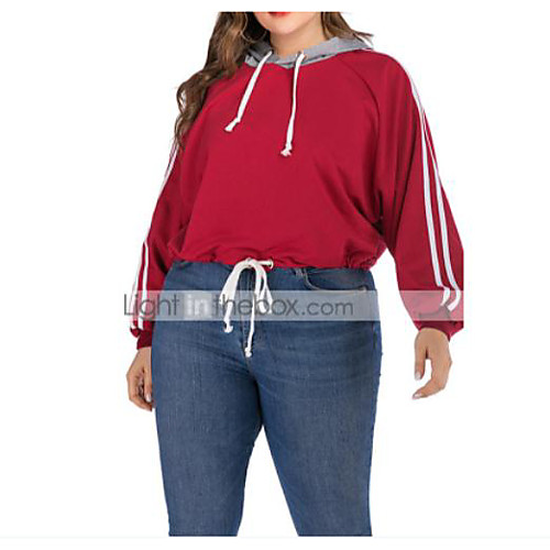 Women's Plus Size Tops Hoodie Sweatshirt Solid Colored Hooded Casual Streetwear Winter Wine Big Size L XL XXL 3XL 4XL / Loose / Oversized
Women's Plus Size Tops Hoodie Sweatshirt Solid Colored Hooded Casual Streetwear Winter Wine Big Size L XL XXL 3XL 4XL / Loose / Oversized