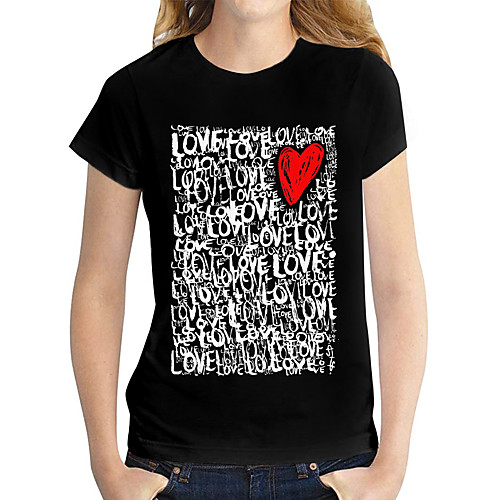 Women's Abstract Painting T shirt Heart Letter Print Round Neck Basic Tops Gray Black
Women's Abstract Painting T shirt Heart Letter Print Round Neck Basic Tops Gray Black