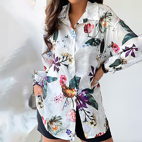 Women's Plus Size Tops Shirt Floral Print Long Sleeve Shirt Collar Streetwear Summer Blue White Red Big Size L XL XXL 3XL 4XL 
Women's Plus Size Tops Shirt Floral Print Long Sleeve Shirt Collar Streetwear Summer Blue White Red Big Size L XL XXL 3XL 4XL