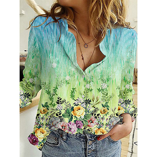Women's Floral Theme 3D Printed Blouse Shirt Floral 3D Long Sleeve Button Print Shirt Collar Basic Tops Green
Women's Floral Theme 3D Printed Blouse Shirt Floral 3D Long Sleeve Button Print Shirt Collar Basic Tops Green