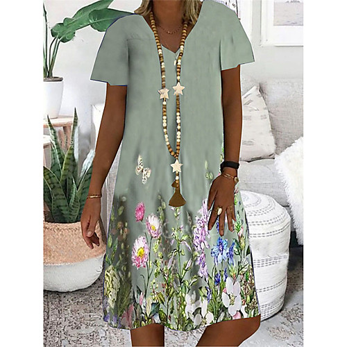 Women's T Shirt Dress Tee Dress Knee Length Dress Gray Short Sleeve Floral Print Summer V Neck Casual Holiday 2021 S M L XL XXL 3XL
Women's T Shirt Dress Tee Dress Knee Length Dress Gray Short Sleeve Floral Print Summer V Neck Casual Holiday 2021 S M L XL XXL 3XL
