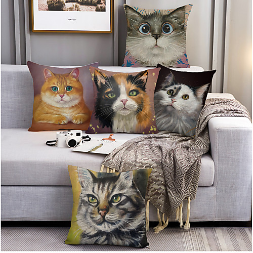 Animal Cat Double Side Cushion Cover 5PC Soft Decorative Square Throw Pillow Cover Cushion Case Pillowcase for Bedroom Livingroom Superior Quality Machine Washable Outdoor Indoor Cushion for Sofa Couch Bed Chair
Animal Cat Double Side Cushion Cover 5PC Soft Decorative Square Throw Pillow Cover Cushion Case Pillowcase for Bedroom Livingroom Superior Quality Machine Washable Outdoor Indoor Cushion for Sofa Couch Bed Chair