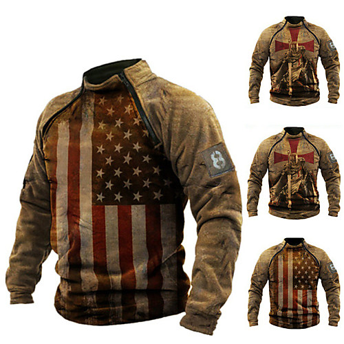 Men's Sweatshirt Cross Flag Zipper Casual Daily Holiday Sportswear Casual Hoodies Sweatshirts Yellow Khaki
Men's Sweatshirt Cross Flag Zipper Casual Daily Holiday Sportswear Casual Hoodies Sweatshirts Yellow Khaki