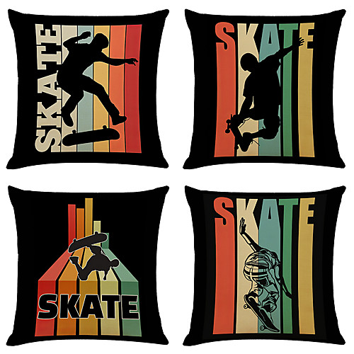 Skateboard Double Side Cushion Cover 4PC Soft Decorative Square Throw Pillow Cover Cushion Case Pillowcase for Bedroom Livingroom Superior Quality Machine Washable Outdoor Indoor Cushion for Sofa Couch Bed Chair
Skateboard Double Side Cushion Cover 4PC Soft Decorative Square Throw Pillow Cover Cushion Case Pillowcase for Bedroom Livingroom Superior Quality Machine Washable Outdoor Indoor Cushion for Sofa Couch Bed Chair