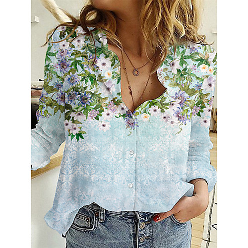 Women's Floral Theme Blouse Shirt Floral Graphic Long Sleeve Button Print Shirt Collar Basic Tops Green
Women's Floral Theme Blouse Shirt Floral Graphic Long Sleeve Button Print Shirt Collar Basic Tops Green