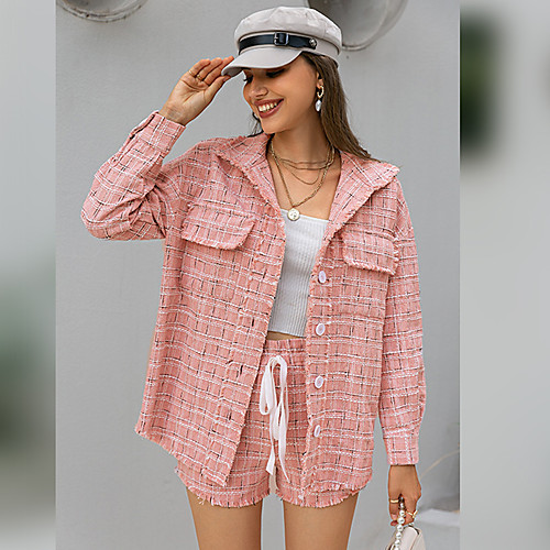 Women's Streetwear Plaid Daily Wear Office Two Piece Set Blazer Office Suit Shorts Sets Shorts Drawstring Tops
Women's Streetwear Plaid Daily Wear Office Two Piece Set Blazer Office Suit Shorts Sets Shorts Drawstring Tops
