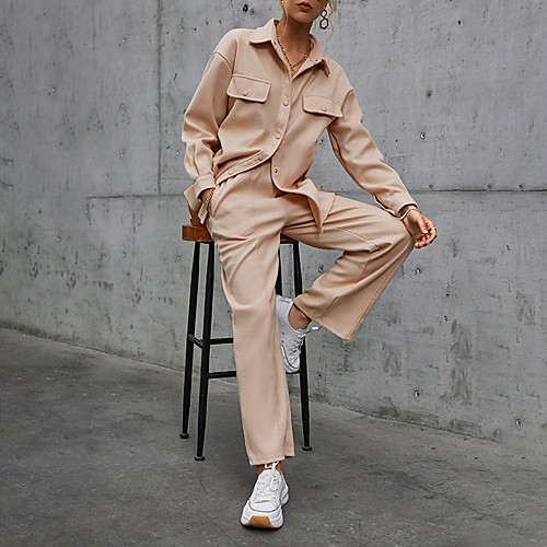 Women's Streetwear Plain Casual Daily Wear Two Piece Set Crop Top Blouse Pants Sets Pant Wide leg pants Bell bottoms Tops
Women's Streetwear Plain Casual Daily Wear Two Piece Set Crop Top Blouse Pants Sets Pant Wide leg pants Bell bottoms Tops