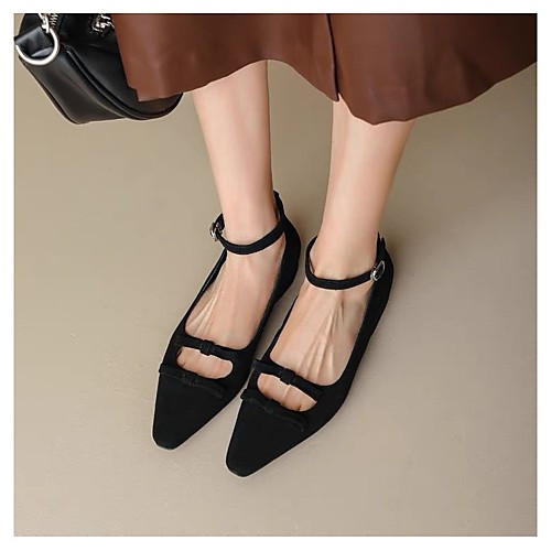 Women's Flats Bowknot Flat Heel Pointed Toe Elegant Daily Suede Buckle Fall Spring Solid Colored Black Red
Women's Flats Bowknot Flat Heel Pointed Toe Elegant Daily Suede Buckle Fall Spring Solid Colored Black Red