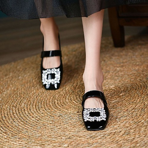 Women's Mules Plus Size Rhinestone Low Heel Square Toe Casual Preppy Daily Work PU Leather Loafer Spring Summer Solid Colored Black Matte Black Beige
Women's Mules Plus Size Rhinestone Low Heel Square Toe Casual Preppy Daily Work PU Leather Loafer Spring Summer Solid Colored Black Matte Black Beige