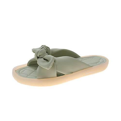 Women's Slippers House Slippers Bowknot Flat Heel Minimalism Daily PU Leather Loafer Spring Summer Solid Colored Green Yellow Beige
Women's Slippers House Slippers Bowknot Flat Heel Minimalism Daily PU Leather Loafer Spring Summer Solid Colored Green Yellow Beige