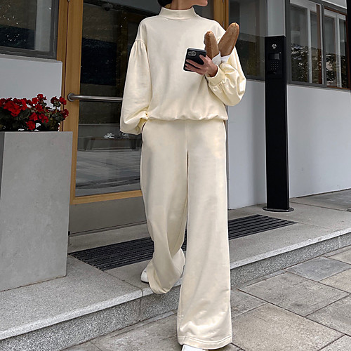 Women's Basic Solid Color Casual Daily Wear Two Piece Set Sweatshirt Pants Sets Matching Sets Wide leg pants Bell bottoms Tops
Women's Basic Solid Color Casual Daily Wear Two Piece Set Sweatshirt Pants Sets Matching Sets Wide leg pants Bell bottoms Tops