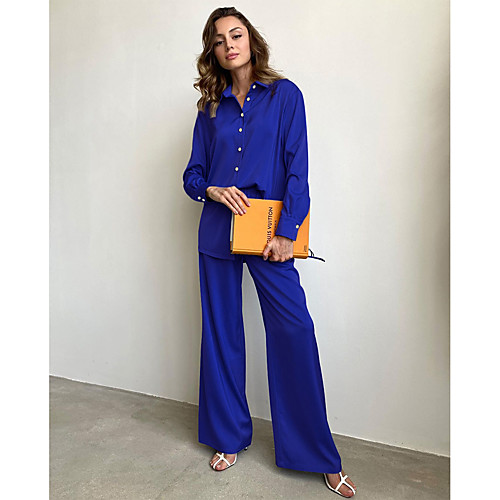 Women's Basic Solid Color Casual Daily Wear Two Piece Set Blouse Pants Sets Matching Sets Pant Wide leg pants Tops
Women's Basic Solid Color Casual Daily Wear Two Piece Set Blouse Pants Sets Matching Sets Pant Wide leg pants Tops
