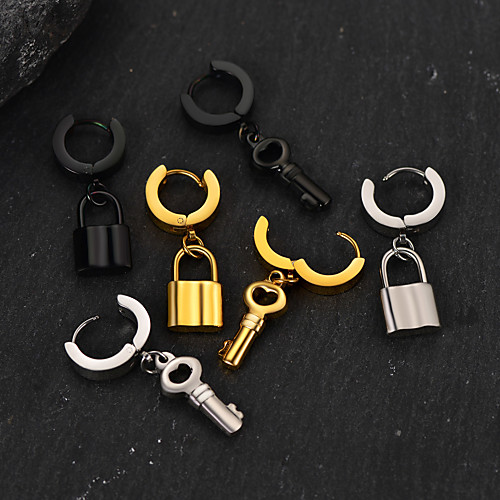 Men's Women's Hoop Earrings Vintage Style Keys Stylish Unique Design Vintage Trendy Cool Stainless Steel Earrings Jewelry Black / Silver / Gold For Party Street Gift Daily Festival 1 Pair
Men's Women's Hoop Earrings Vintage Style Keys Stylish Unique Design Vintage Trendy Cool Stainless Steel Earrings Jewelry Black / Silver / Gold For Party Street Gift Daily Festival 1 Pair