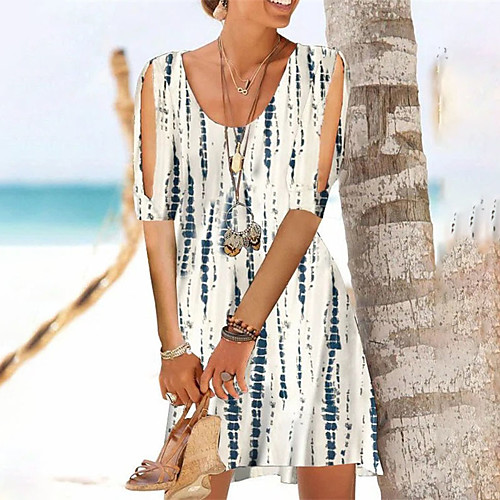 Women's Shift Dress Short Mini Dress White Half Sleeve Striped Cold Shoulder Print Spring Summer Crew Neck Work Casual Boho 2022 S M L XL XXL 3XL
Women's Shift Dress Short Mini Dress White Half Sleeve Striped Cold Shoulder Print Spring Summer Crew Neck Work Casual Boho 2022 S M L XL XXL 3XL