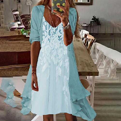 Women's Two Piece Dress Midi Dress Dusty Blue Long Sleeve Floral Print Spring Summer V Neck Party Stylish Elegant 2022 S M L XL XXL 3XL / Party Dress
Women's Two Piece Dress Midi Dress Dusty Blue Long Sleeve Floral Print Spring Summer V Neck Party Stylish Elegant 2022 S M L XL XXL 3XL / Party Dress
