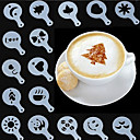 billige Bageredskaber og gadgets-mug kaffe m&amp;aelig;lk kage cupcake stencil skabelon kaffe barista cappuccino skabelon strew pad duster spray v&amp;aelig;rkt&amp;oslash;jer