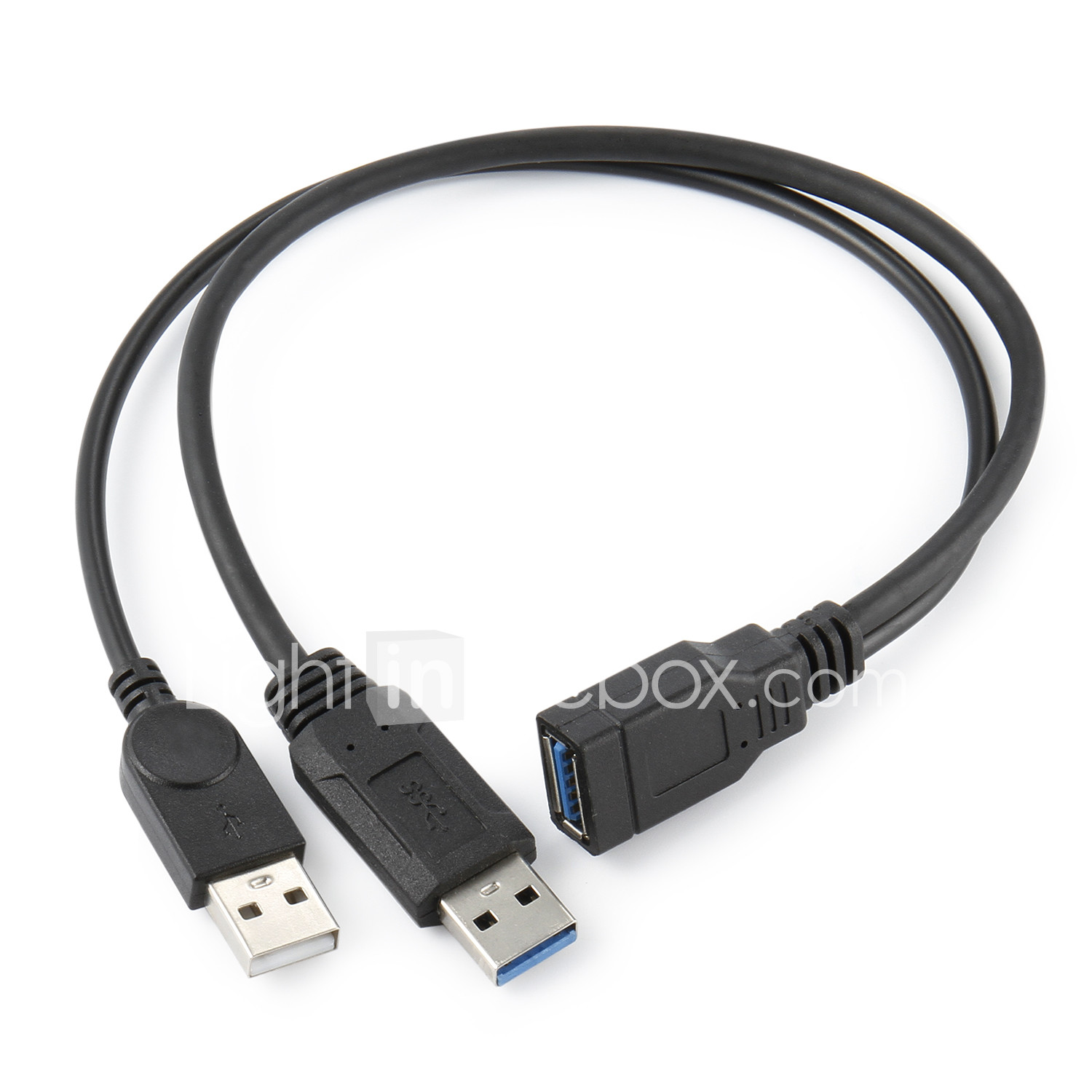 NA Portable USB A Male to a 20 inch Male Extension Cable Black