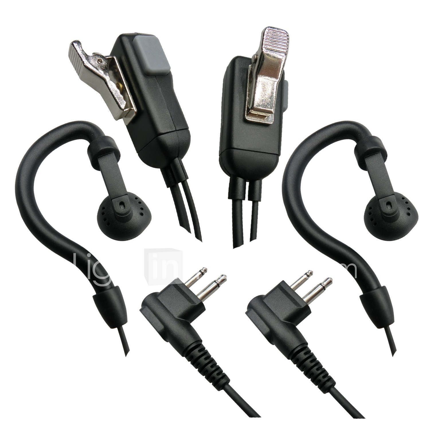2Pin K Head Earpiece PTT Walkie Talkie Headset Ear-Hook for Two-Way Radio