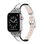 economico -1 pcs Cinturino intelligente per Apple  iWatch Apple Watch Series 7 / SE / 6/5/4/3/2/1 Banda di affari Ceramica Vera pelle Sostituzione Custodia con cinturino a strappo