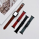 voordelige -1 pcs Slimme horlogeband voor Apple  iWatch Apple Watch-serie 7 / SE / 6/5/4/3/2/1 Leren lus Zakelijke band Echt leer Vervanging Polsband