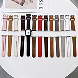 voordelige -1 pcs Slimme horlogeband voor Apple  iWatch Series 7 / SE / 6/5/4/3/2/1 Zakelijke band Echt leer Zakelijk Effen Kleur Vervanging Polsband 38/40/41 mm 42/44/45 mm