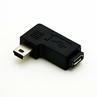 esquerda em ângulo de 90 graus mini-usb macho para micro usb adaptador de extensão feminino cabo Conventer conector do cabo de frete grátis