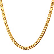 Homens Colares em Corrente Link / Corrente Cadeia de caixa Cadeia Mariner Fashion Aço Inoxidável Dourado Preto Prata 55 cm Colar Jóias 1pç Para Presente Diário