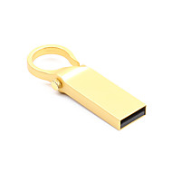 baratos -Litbest botão redondo chaveiro de metal ouro 16 gb flash drives usb 2.0 criativo para carro