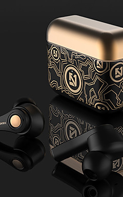 iq sound bluetooth true wireless earbuds and mic in gold
